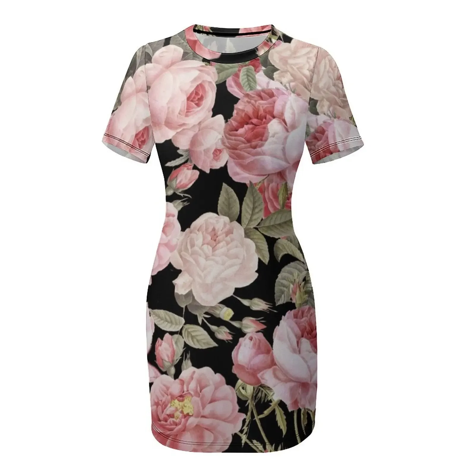 Gaun Lengan Pendek Hitam denga - Summer Clothing Online ulasan dan harga