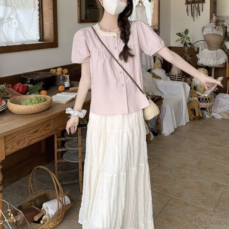 Kemeja Sambungan Renda Modis P - Summer Clothing In French ulasan dan harga